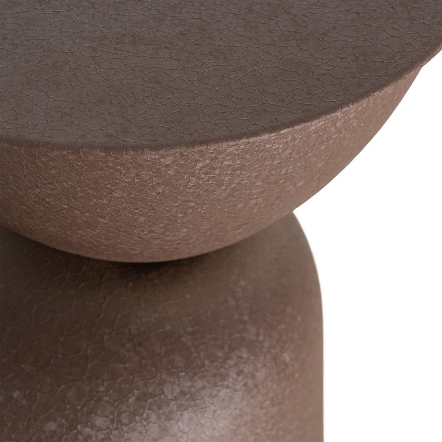BROWN STEEL SIDE TABLE 36 X 36 X 47 CM