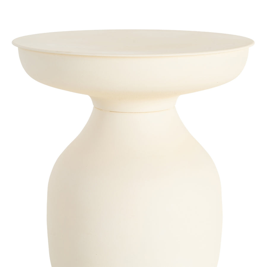 MESITA BLANCO ROTO ACERO 46 X 46 X 51 CM