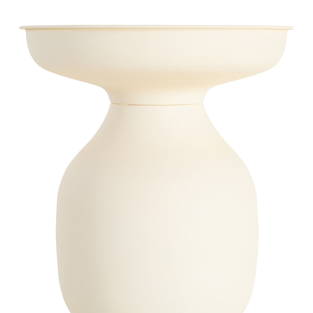 MESITA BLANCO ROTO ACERO 46 X 46 X 51 CM