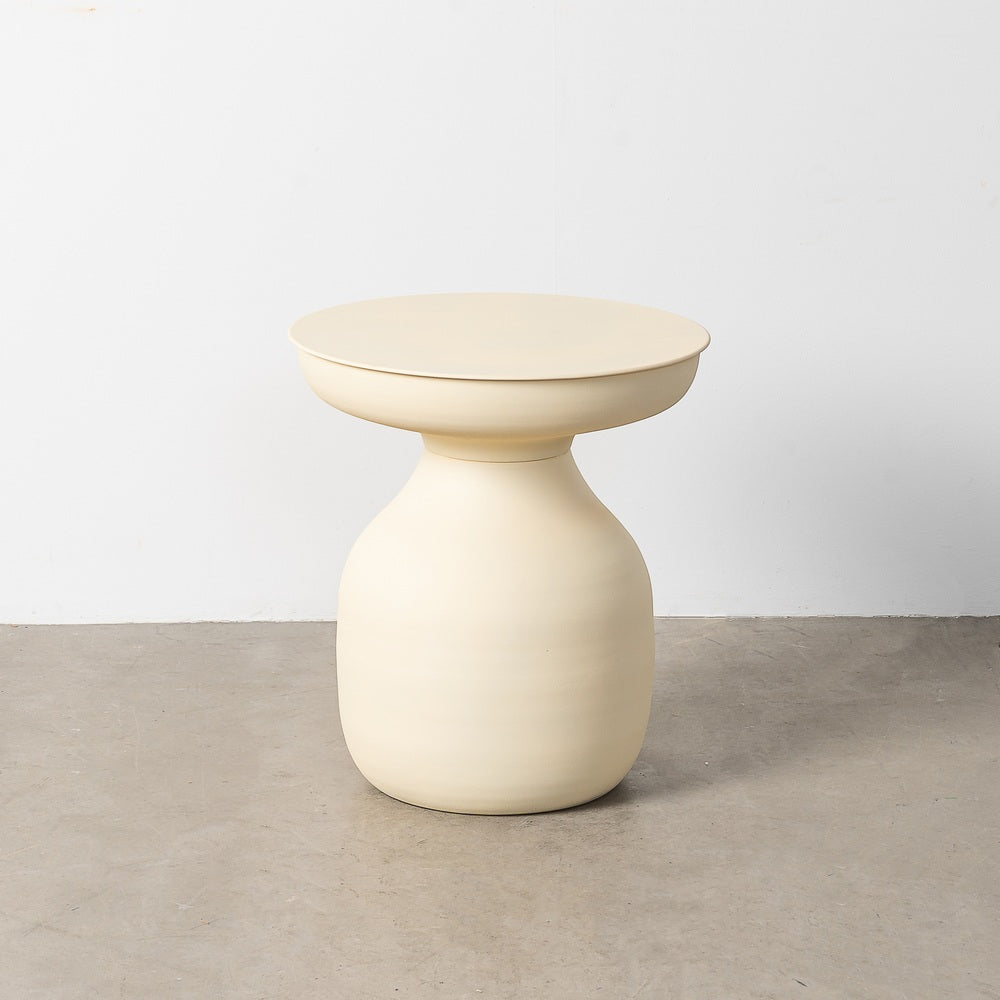MESITA BLANCO ROTO ACERO 46 X 46 X 51 CM
