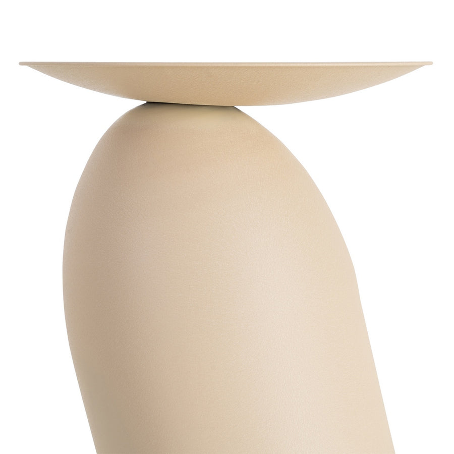 BEIGE STEEL SIDE TABLE 46 X 46 X 51 CM
