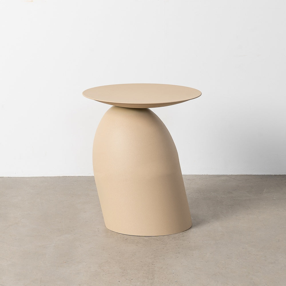 BEIGE STEEL SIDE TABLE 46 X 46 X 51 CM