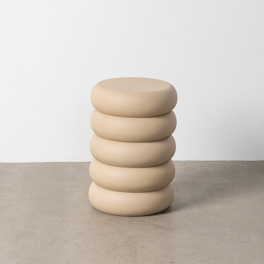 BEIGE STEEL SIDE TABLE 46 X 46 X 51 CM