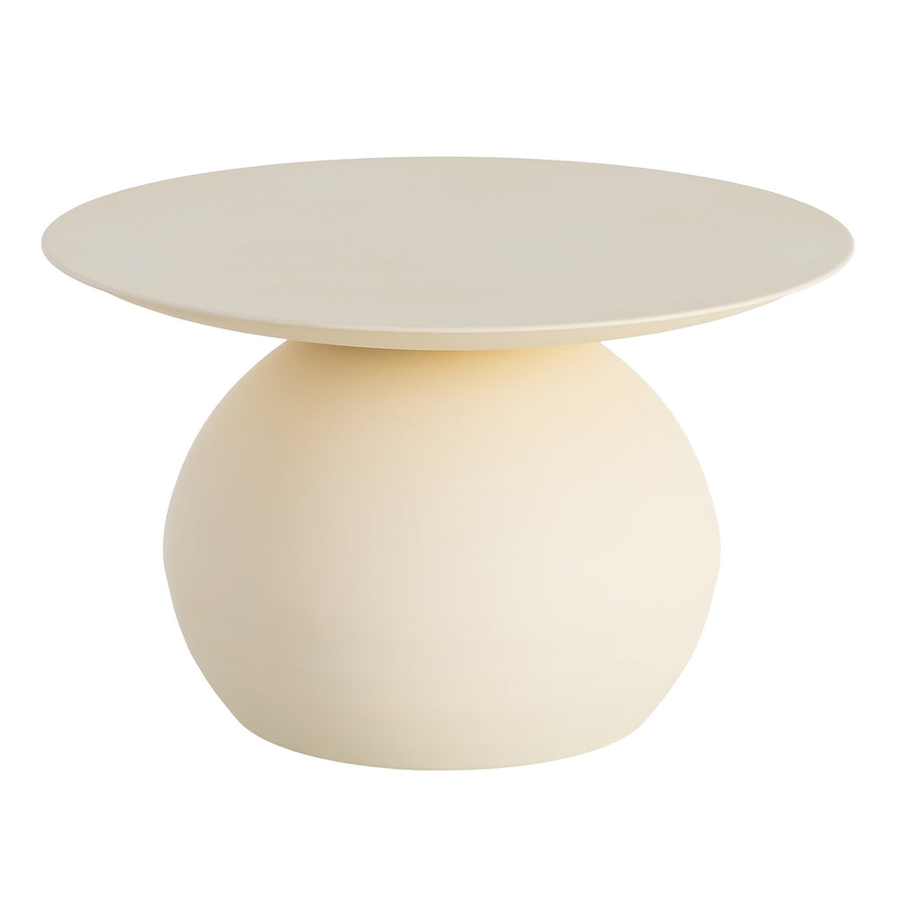 MESA CENTRO BLANCO ROTO ACERO 60 X 60 X 45 CM