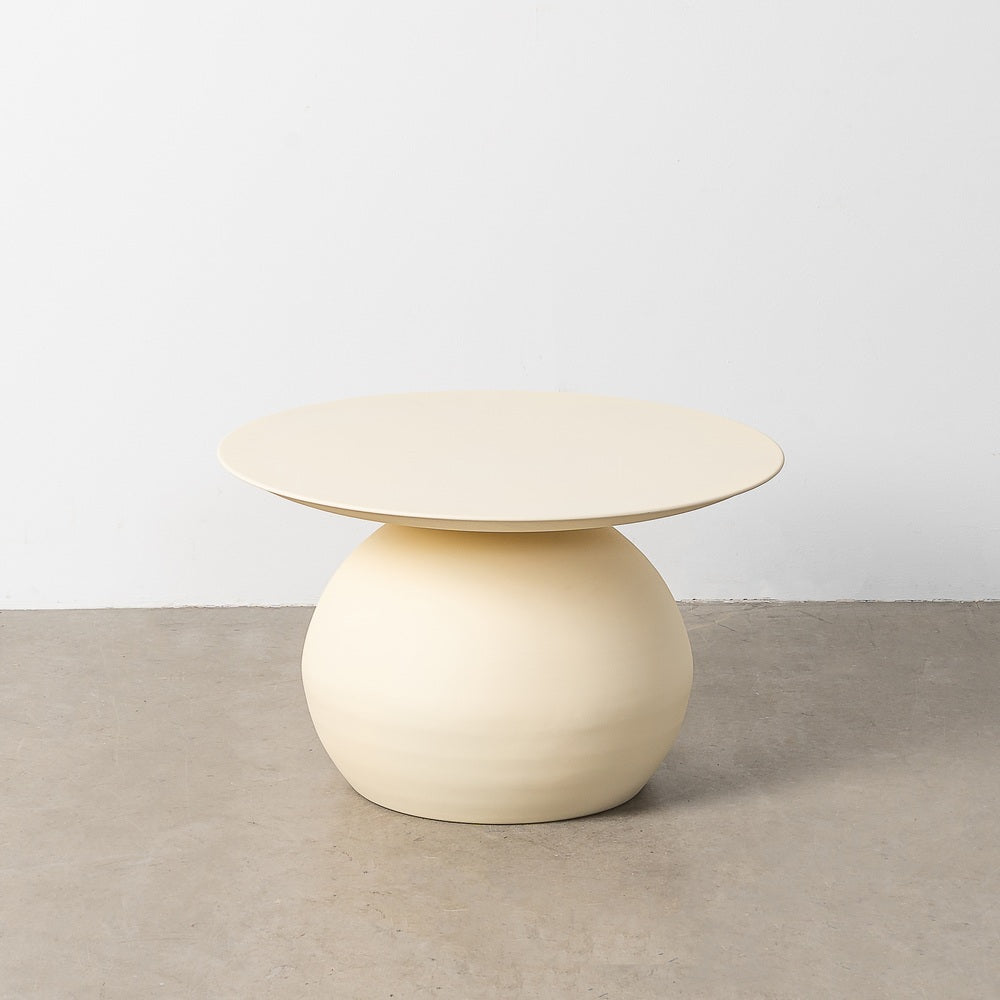 MESA CENTRO BLANCO ROTO ACERO 60 X 60 X 45 CM