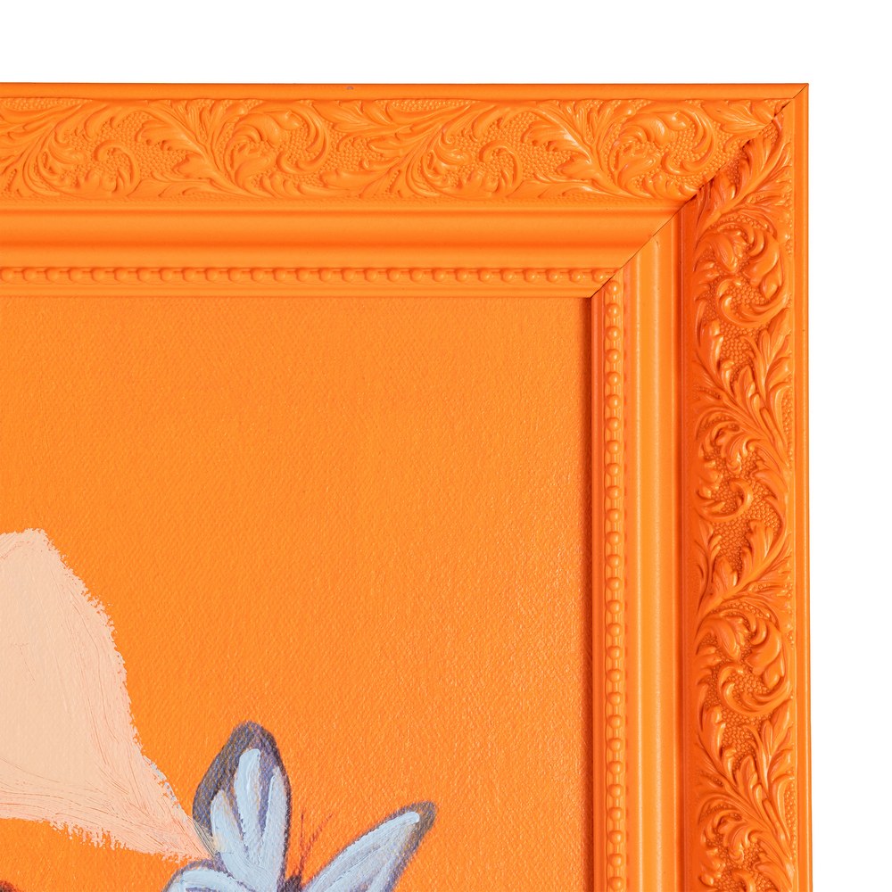 PINTURA MUJER NARANJA LIENZO DECORACIÓN 100 X 3,50 X 130 CM