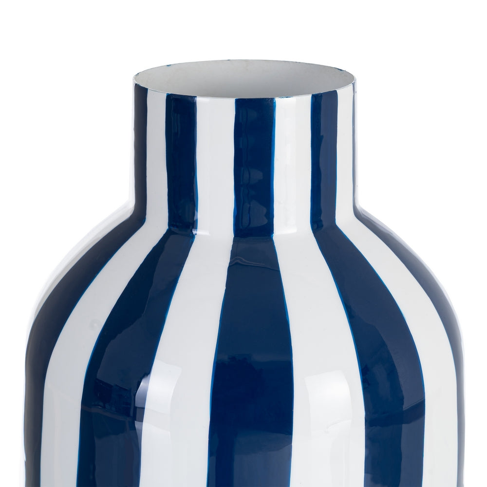 JARR�N RAYAS AZUL METAL DECORACI�N 18 X 18 X 24 CM