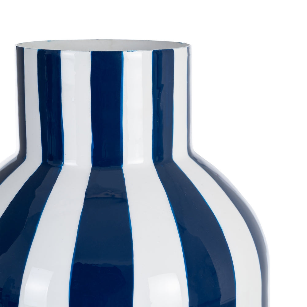 JARR�N RAYAS AZUL METAL DECORACI�N 18 X 18 X 24 CM