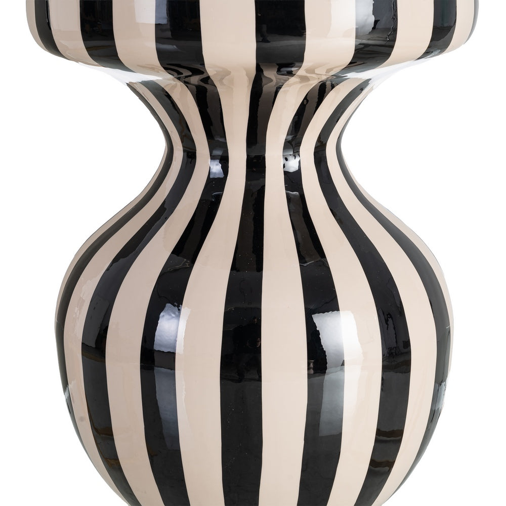 MESA AUXILIAR RAYAS BLANCO-NEGRO METAL 38 X 38 X 47 CM