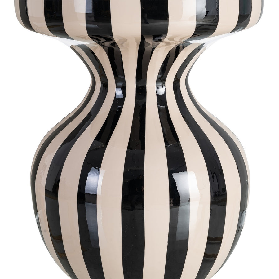 MESA AUXILIAR RAYAS BLANCO-NEGRO METAL 38 X 38 X 47 CM
