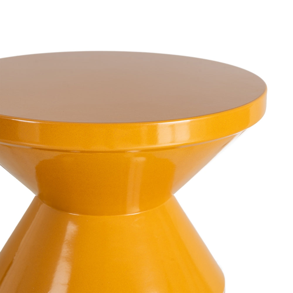 MESA AUXILIAR MOSTAZA METAL DECORACIÓN 33 X 33 X 47 CM
