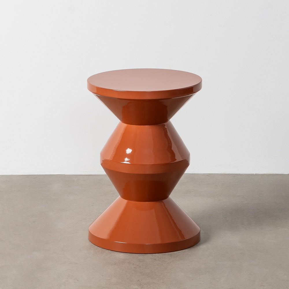 MESA AUXILIAR TERRACOTA METAL DECORACIÓN 33 X 33 X 55 CM