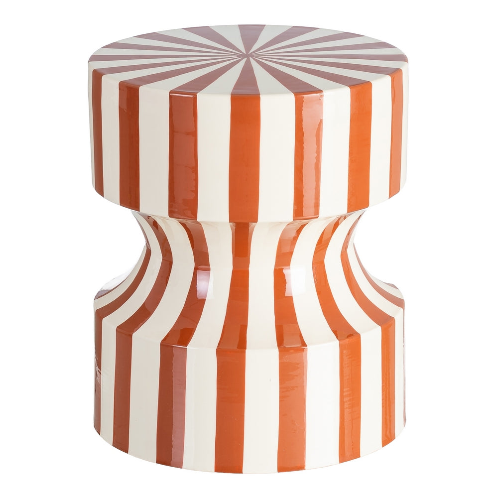 MESA AUXILIAR RAYAS TERRACOTA METAL 38 X 38 X 45,50 CM