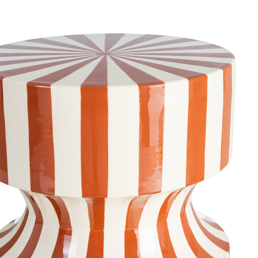 MESA AUXILIAR RAYAS TERRACOTA METAL 38 X 38 X 45,50 CM