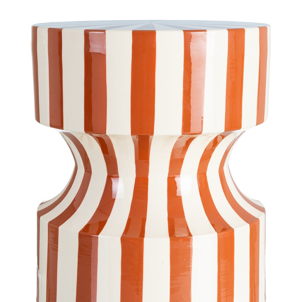 MESA AUXILIAR RAYAS TERRACOTA METAL 38 X 38 X 45,50 CM