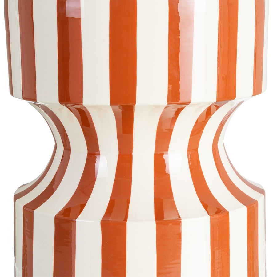 MESA AUXILIAR RAYAS TERRACOTA METAL 38 X 38 X 45,50 CM