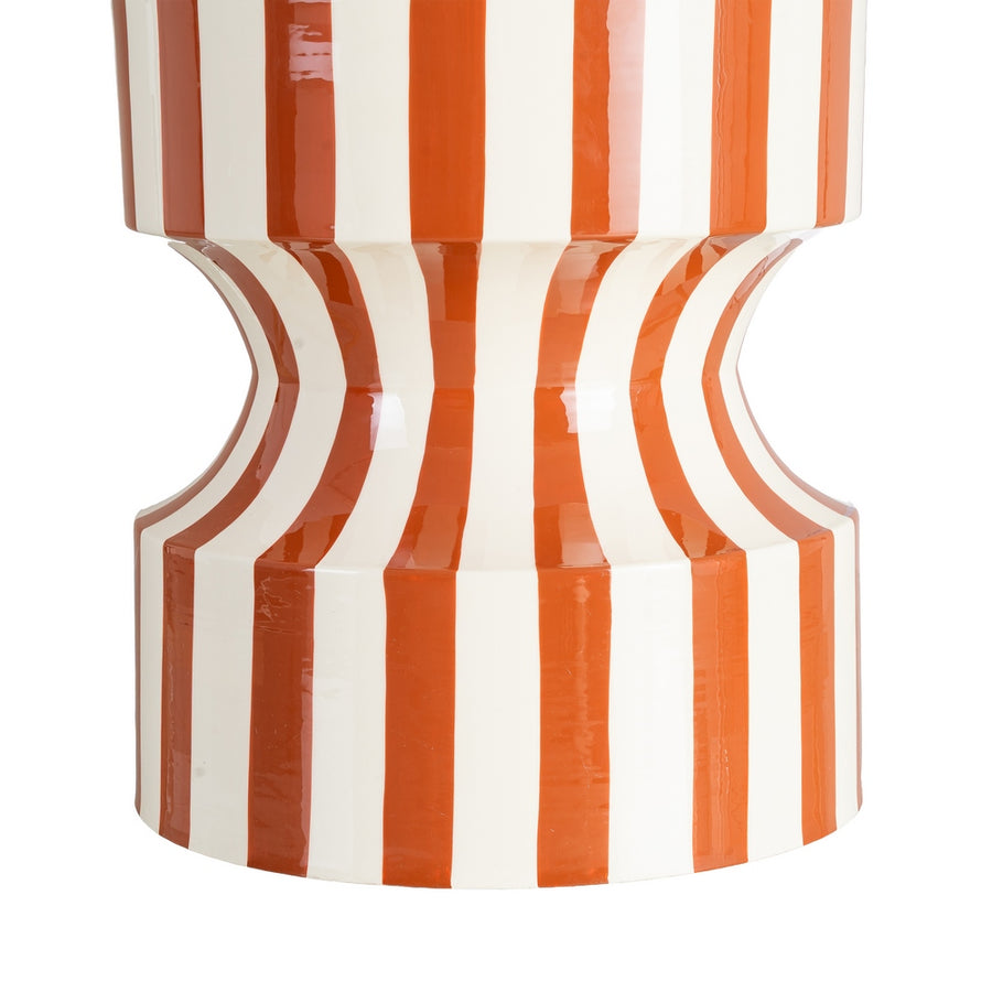 MESA AUXILIAR RAYAS TERRACOTA METAL 38 X 38 X 45,50 CM