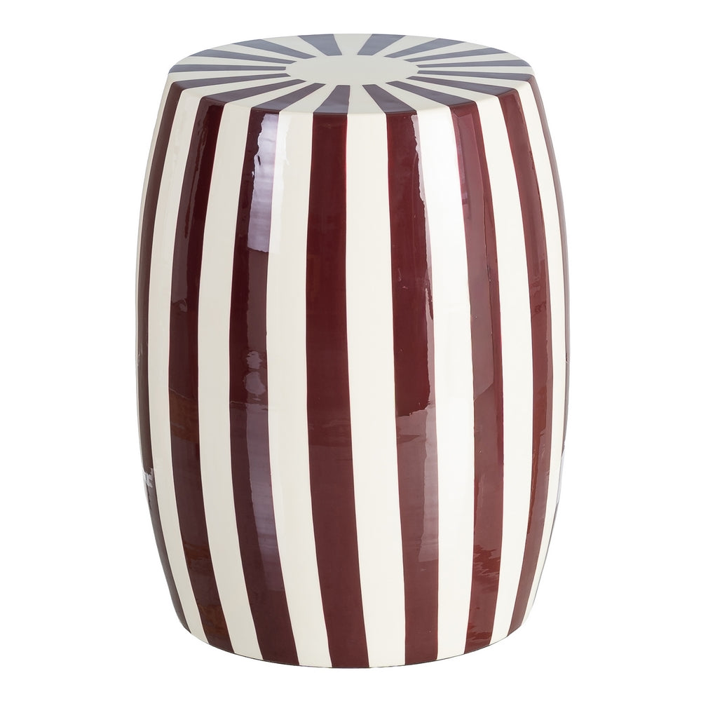 MESA AUXILIAR RAYAS BURDEOS METAL 35 X 35 X 46 CM