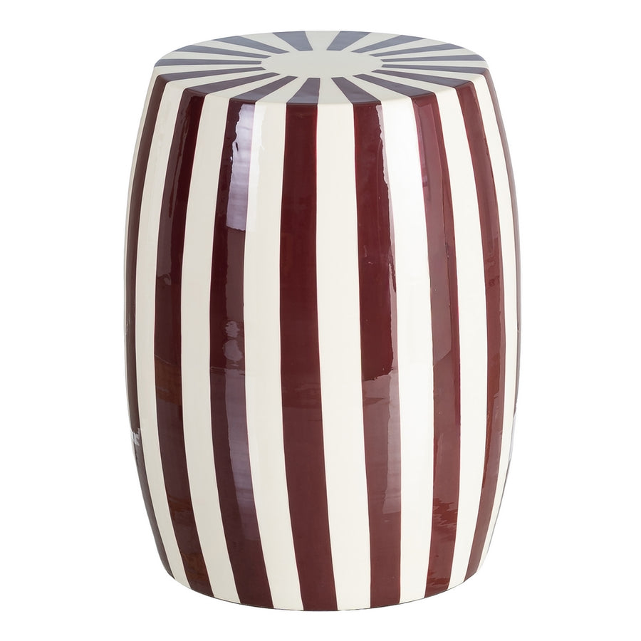 MESA AUXILIAR RAYAS BURDEOS METAL 35 X 35 X 46 CM