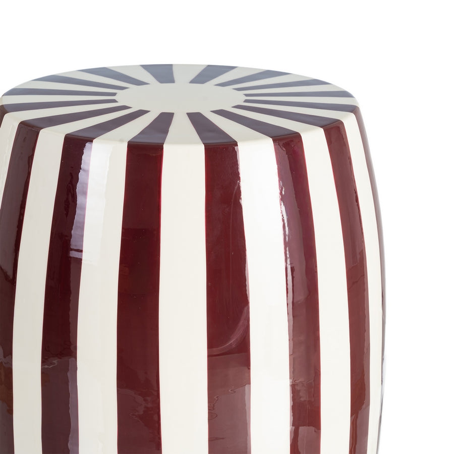 MESA AUXILIAR RAYAS BURDEOS METAL 35 X 35 X 46 CM