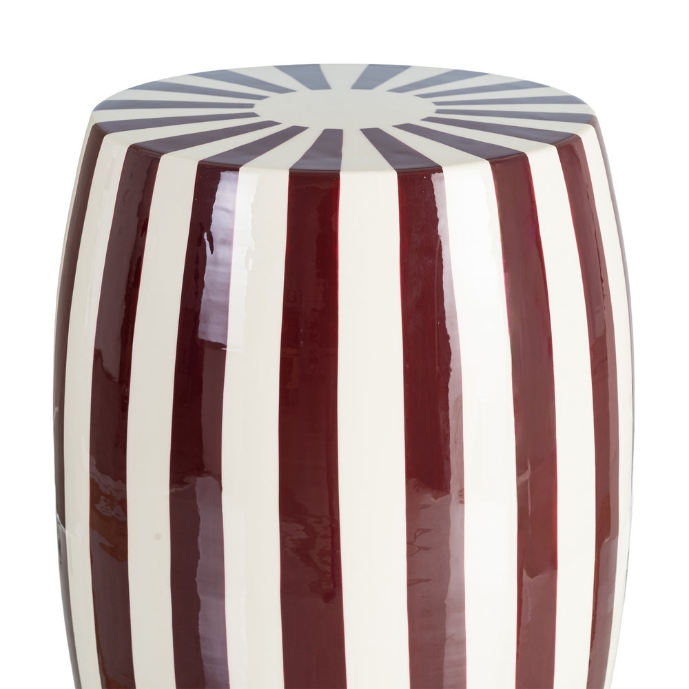 MESA AUXILIAR RAYAS BURDEOS METAL 35 X 35 X 46 CM