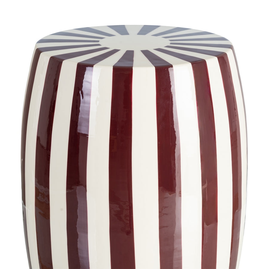 MESA AUXILIAR RAYAS BURDEOS METAL 35 X 35 X 46 CM