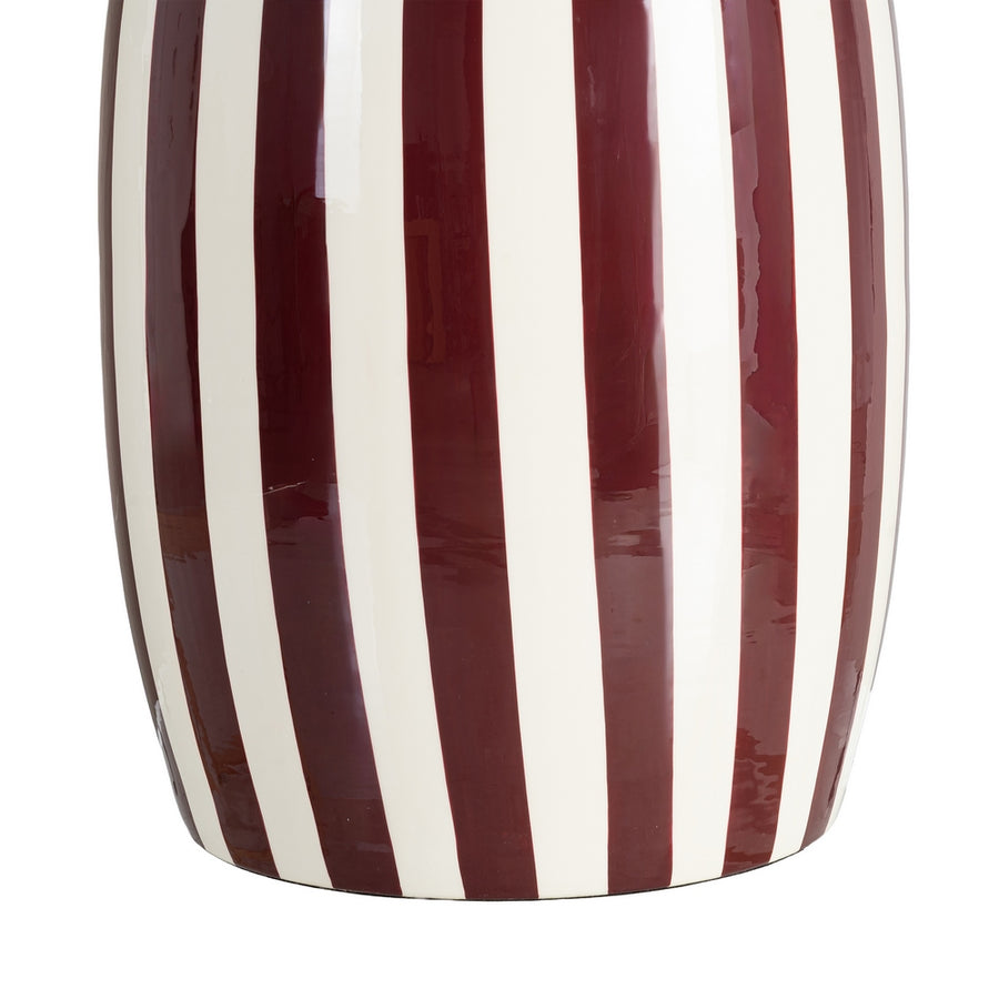 MESA AUXILIAR RAYAS BURDEOS METAL 35 X 35 X 46 CM