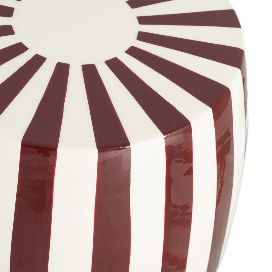 MESA AUXILIAR RAYAS BURDEOS METAL 35 X 35 X 46 CM
