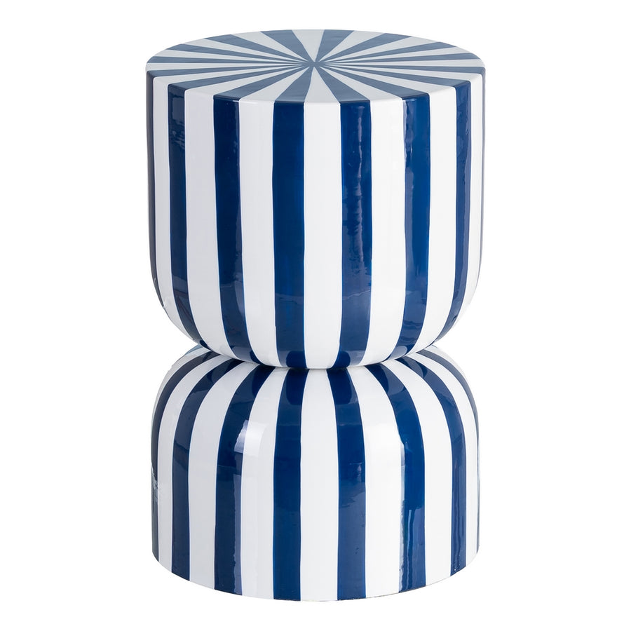 MESA AUXILIAR RAYAS AZUL METAL 32 X 32 X 47 CM