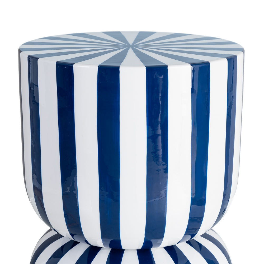 MESA AUXILIAR RAYAS AZUL METAL 32 X 32 X 47 CM
