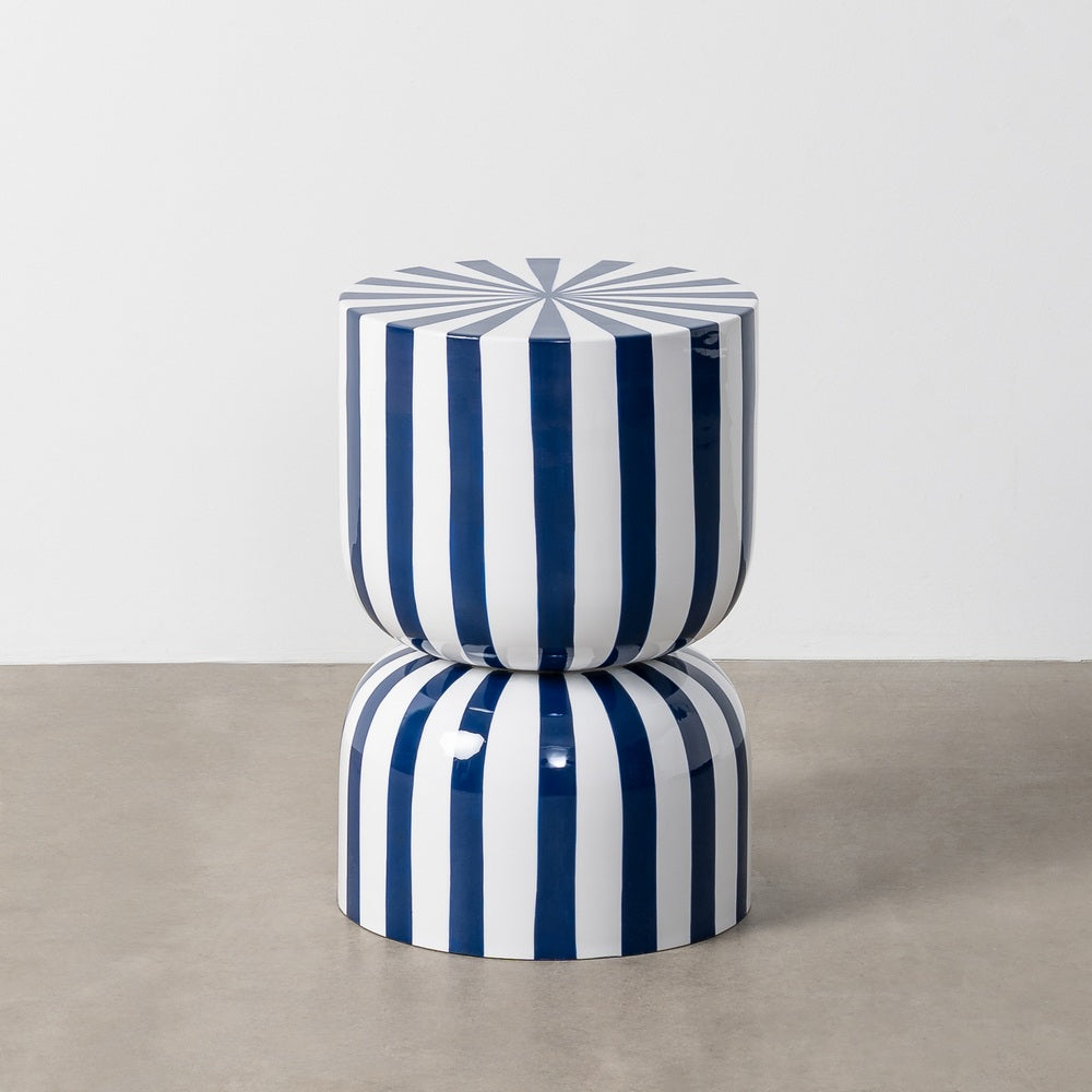 MESA AUXILIAR RAYAS AZUL METAL 32 X 32 X 47 CM