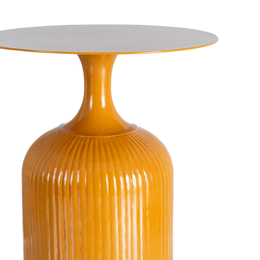 MESA AUXILIAR MOSTAZA METAL DECORACIÓN 38 X 38 X 48 CM
