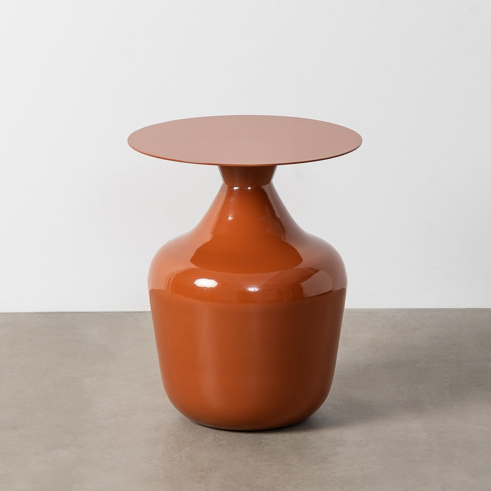 MESA AUXILIAR TERRACOTA METAL DECORACIÓN 38 X 38 X 47 CM