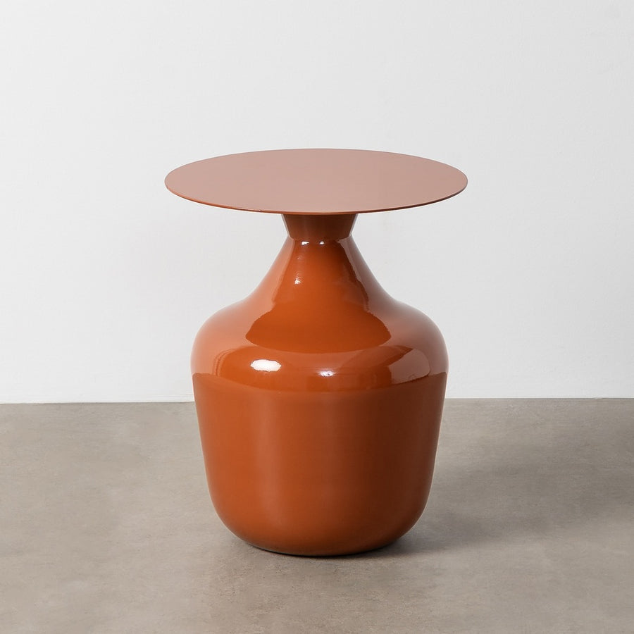 MESA AUXILIAR TERRACOTA METAL DECORACIÓN 38 X 38 X 47 CM