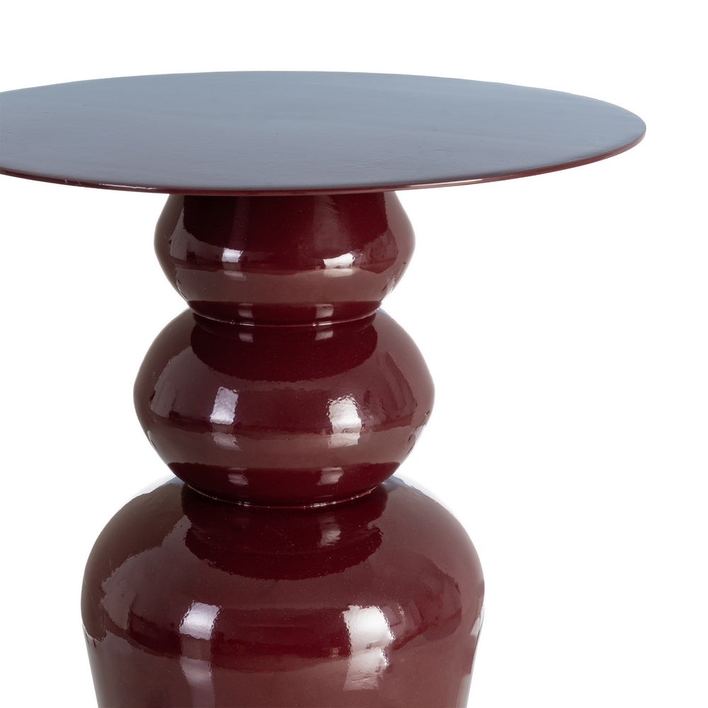 MESA AUXILIAR BURDEOS METAL DECORACI�N 38 X 38 X 46 CM