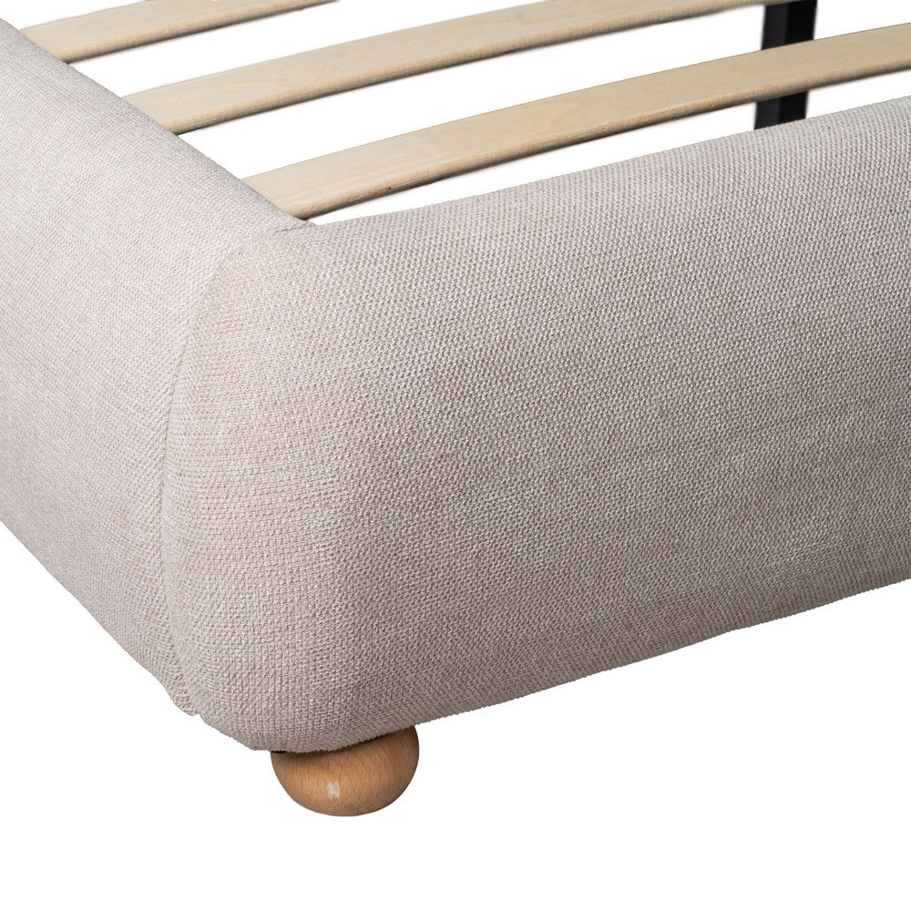 CAMA BEIGE TEJIDO DORMITORIO 160 X 217 X 94 CM