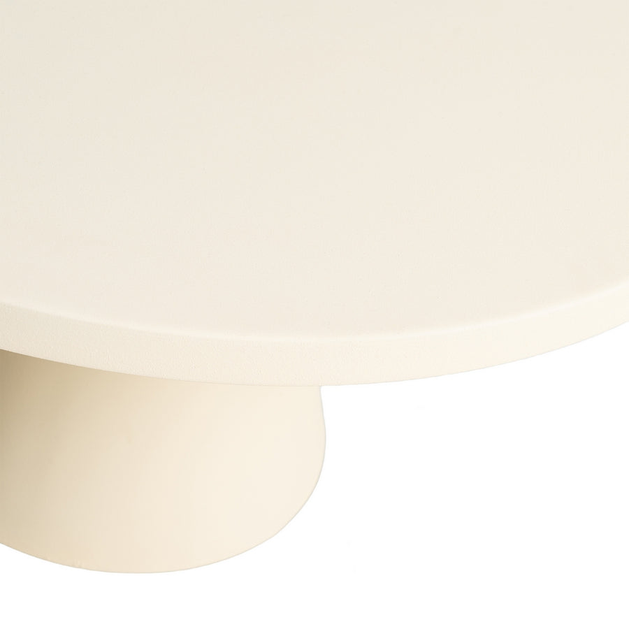 MESITA CREMA ACERO 71 X 71 X 38 CM