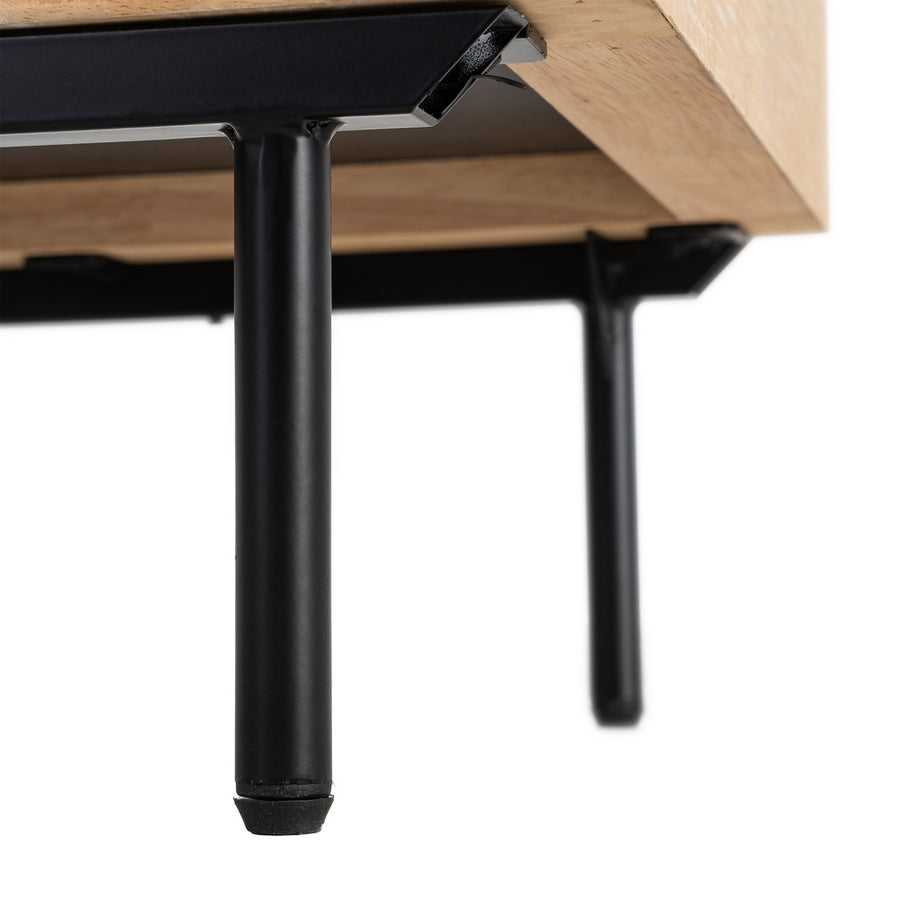 MESITA NATURAL-NEGRO MADERA-METAL 50 X 40 X 70,50 CM
