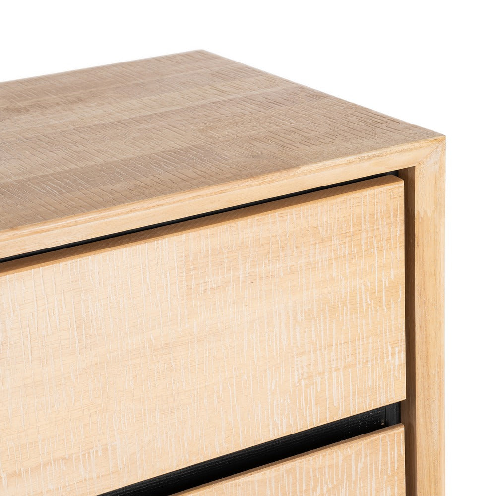 C�MODA NATURAL-NEGRO MADERA-METAL 99,50 X 40 X 87 CM