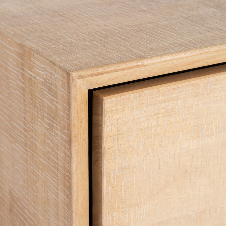 CÓMODA NATURAL-NEGRO MADERA-METAL 99,50 X 40 X 87 CM