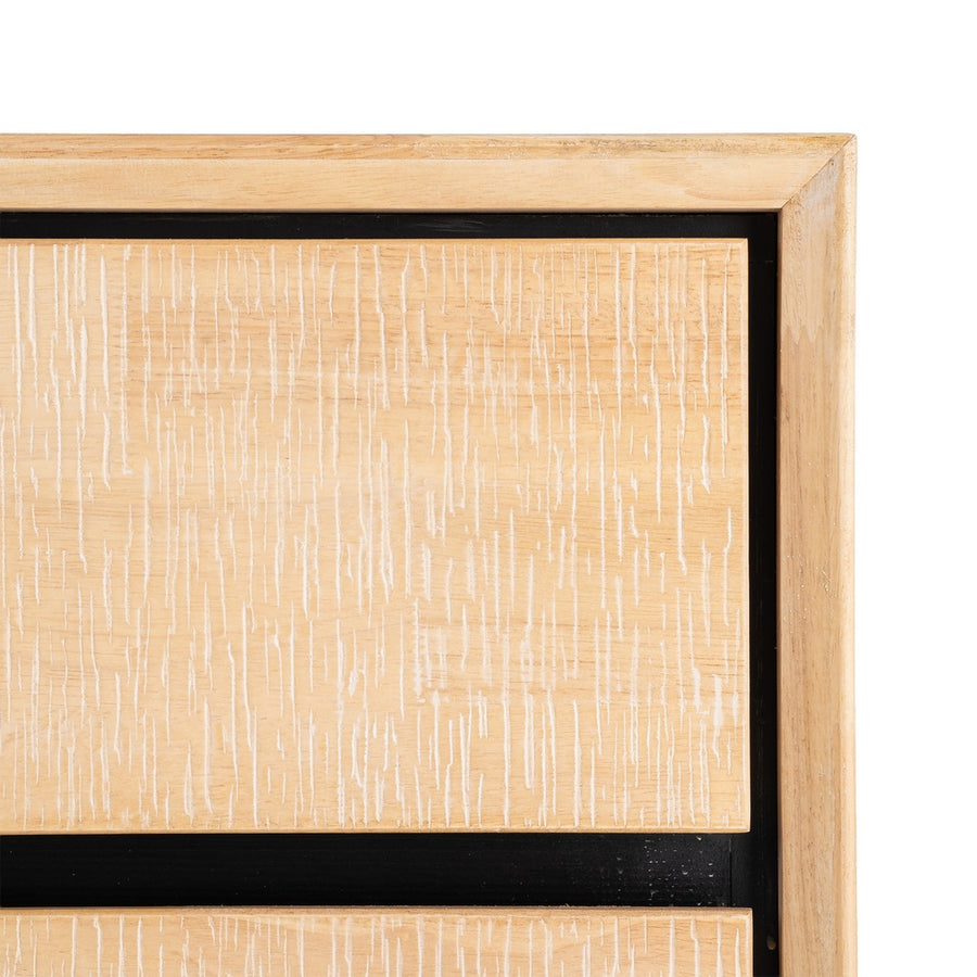 CÓMODA NATURAL-NEGRO MADERA-METAL 99,50 X 40 X 87 CM