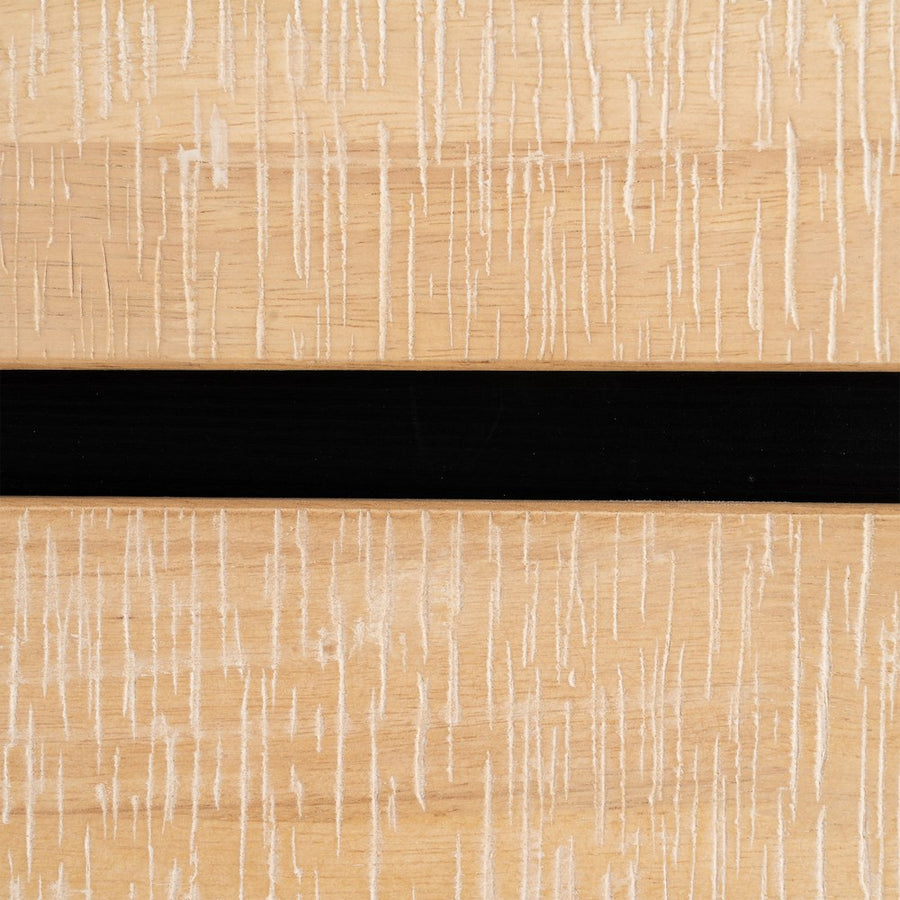 CÓMODA NATURAL-NEGRO MADERA-METAL 99,50 X 40 X 87 CM