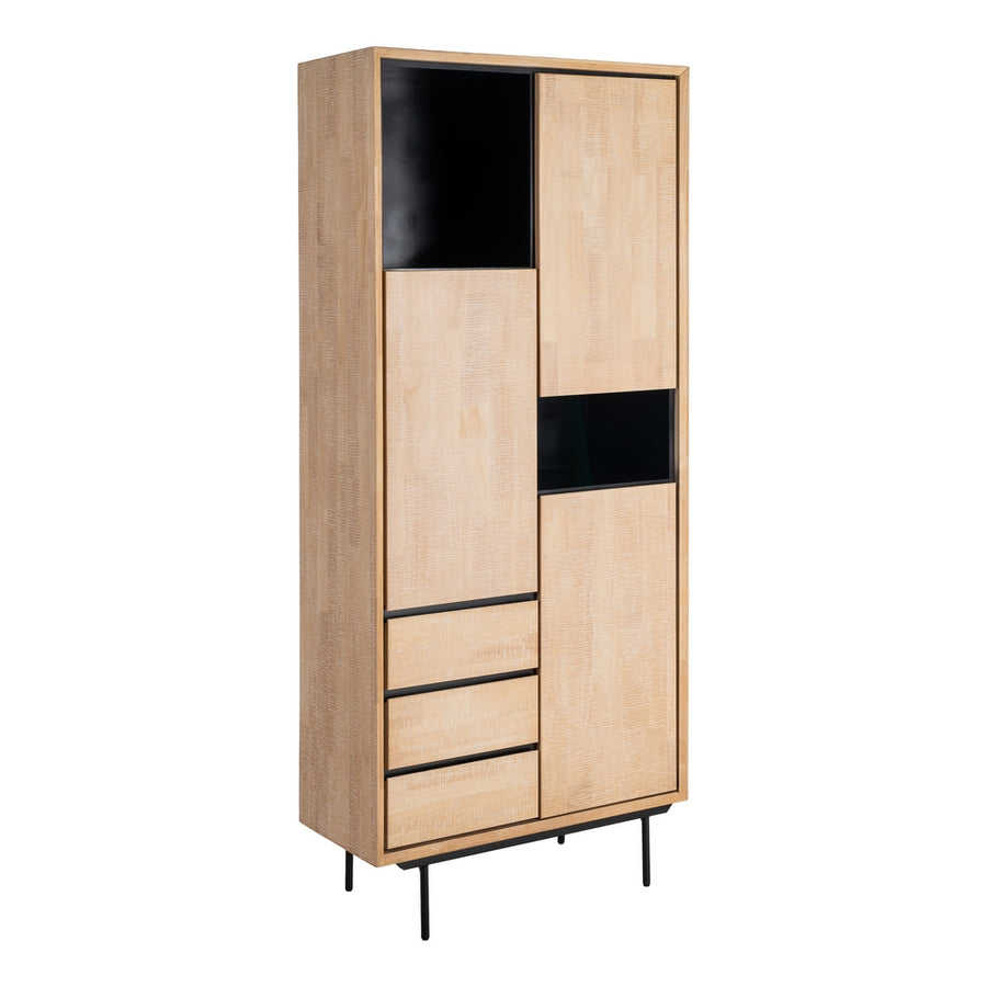 ARMARIO NATURAL-NEGRO MADERA-METAL 89,50 X 40 X 204 CM