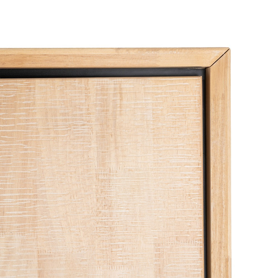 ARMARIO NATURAL-NEGRO MADERA-METAL 89,50 X 40 X 204 CM