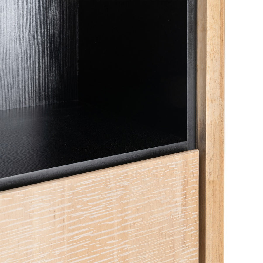ARMARIO NATURAL-NEGRO MADERA-METAL 89,50 X 40 X 204 CM