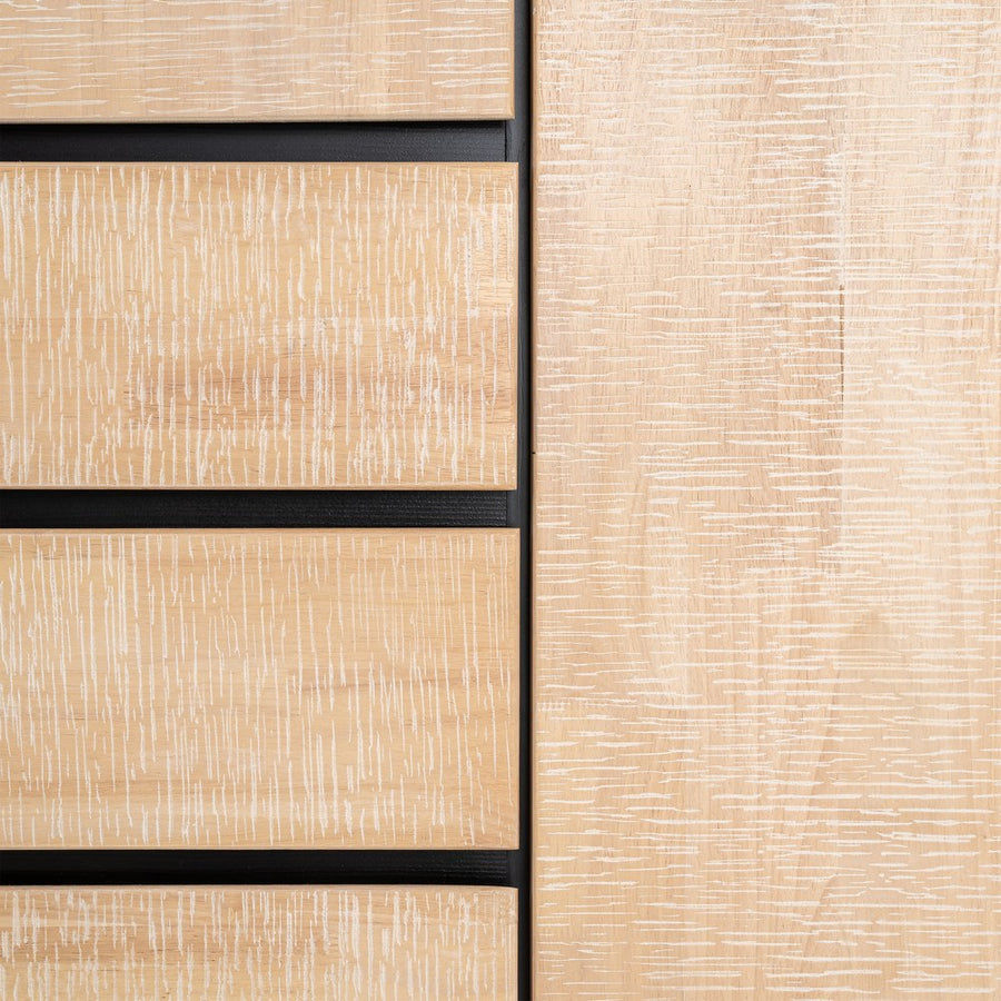ARMARIO NATURAL-NEGRO MADERA-METAL 89,50 X 40 X 204 CM