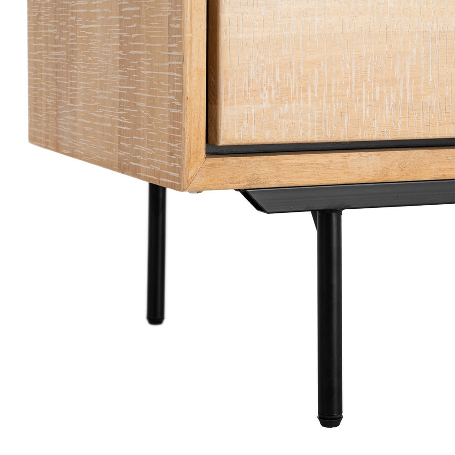 ARMARIO NATURAL-NEGRO MADERA-METAL 89,50 X 40 X 204 CM