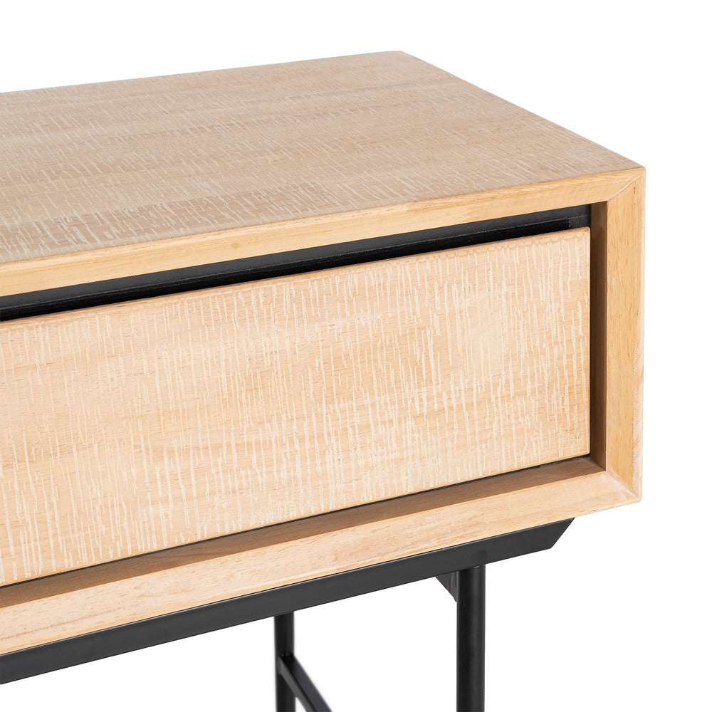 ESCRITORIO NATURAL-NEGRO MADERA-METAL 150 X 40 X 74 CM