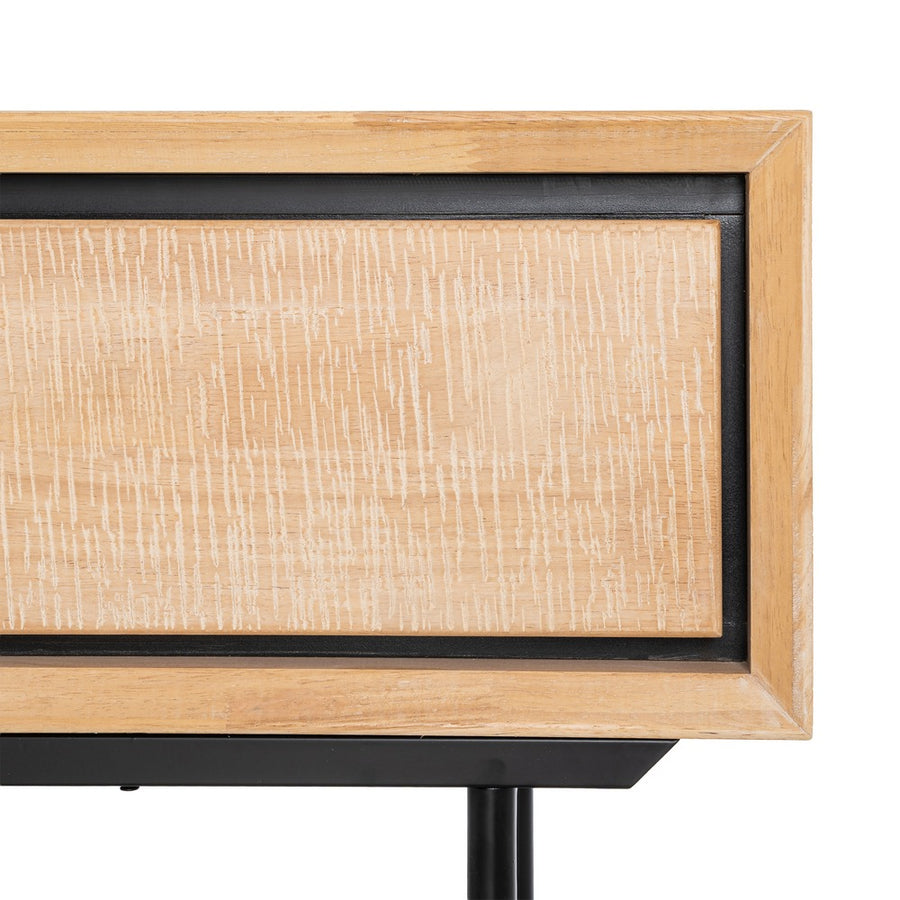 ESCRITORIO NATURAL-NEGRO MADERA-METAL 150 X 40 X 74 CM