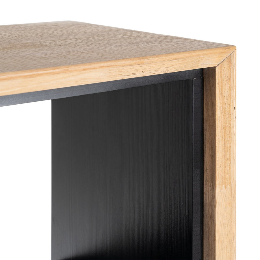 ARMARIO NATURAL-NEGRO MADERA-METAL 84,50 X 40 X 153 CM